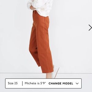 Madewell High Waist Wide Leg Crop Jeans in Orange